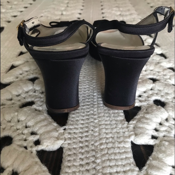 Cynthia Rowley Vintage Satin Black Kitten Mule - Picture 4 of 16